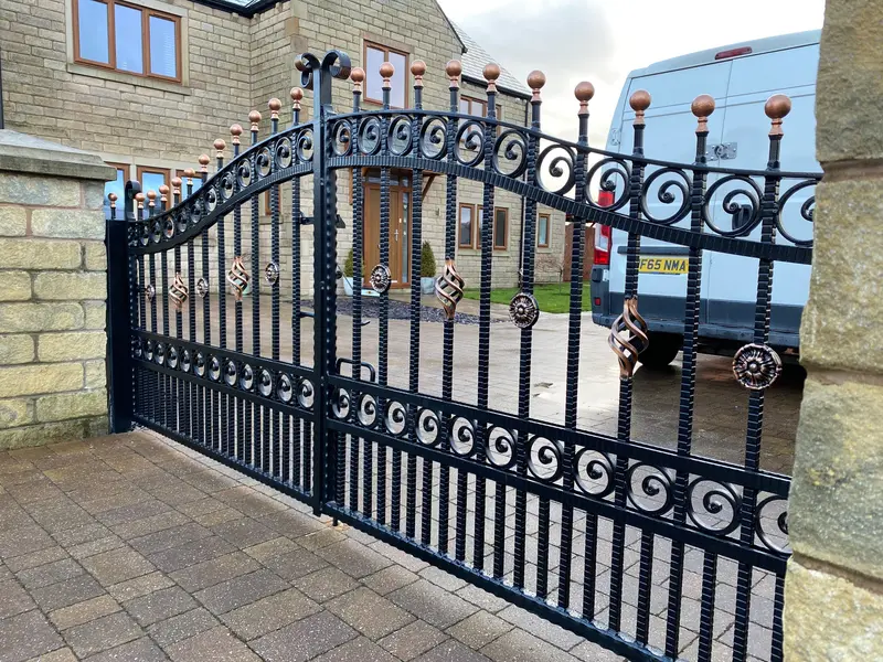 Wrought Iron - Double and Single Gates made in Wigan by Newtown Gates & Welding
